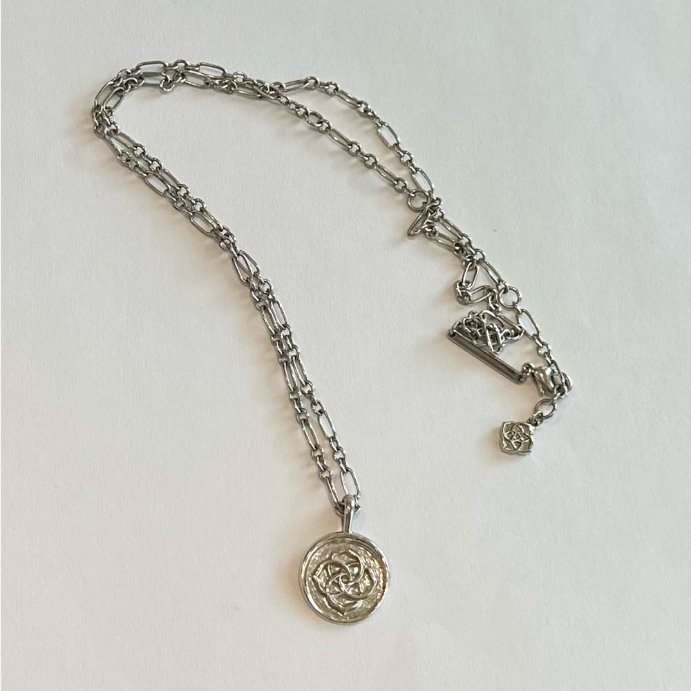 Kendra Scott Dira Coin Pendant Necklace, Rhodium-Plated